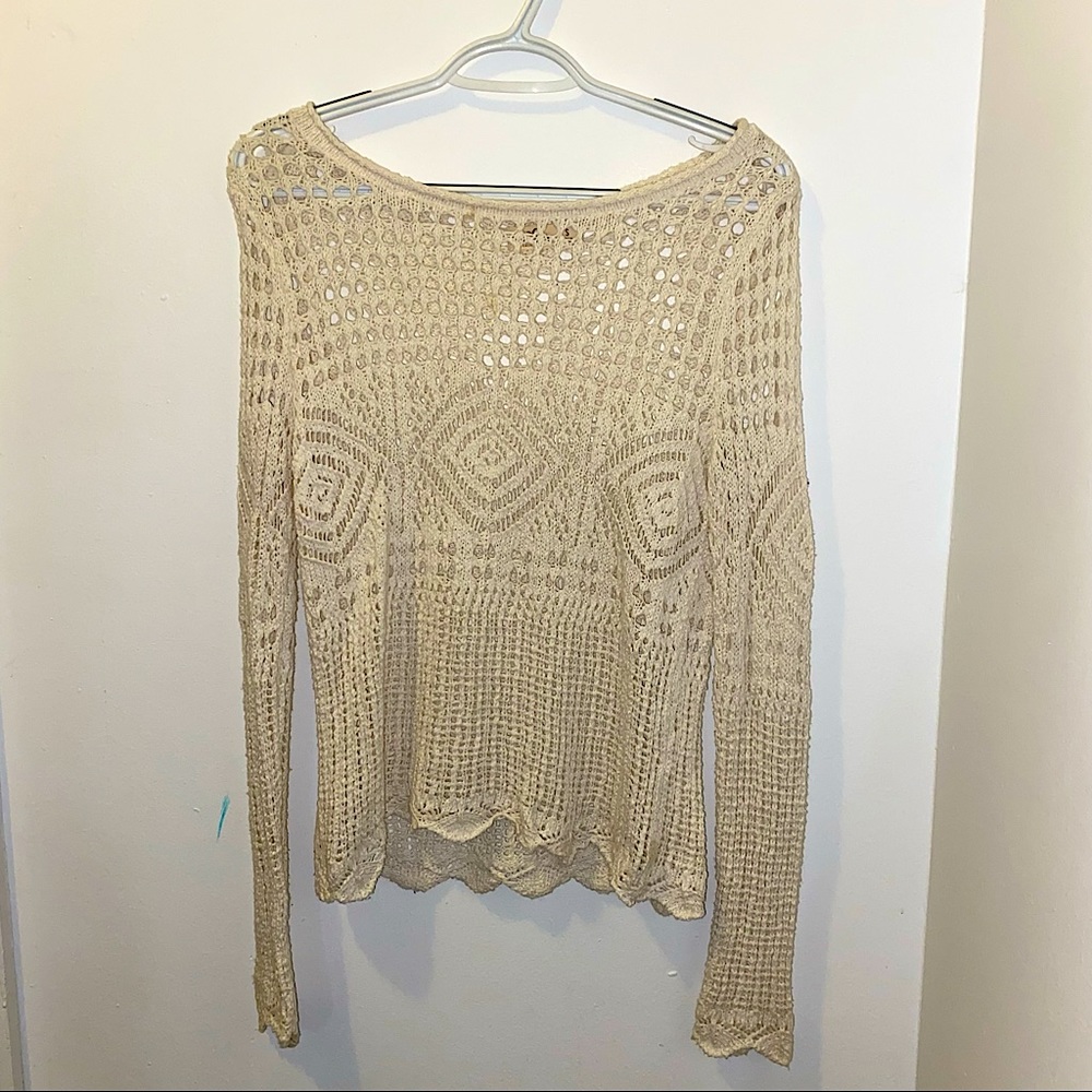 Hollister Cream Colored Knit Top Size S